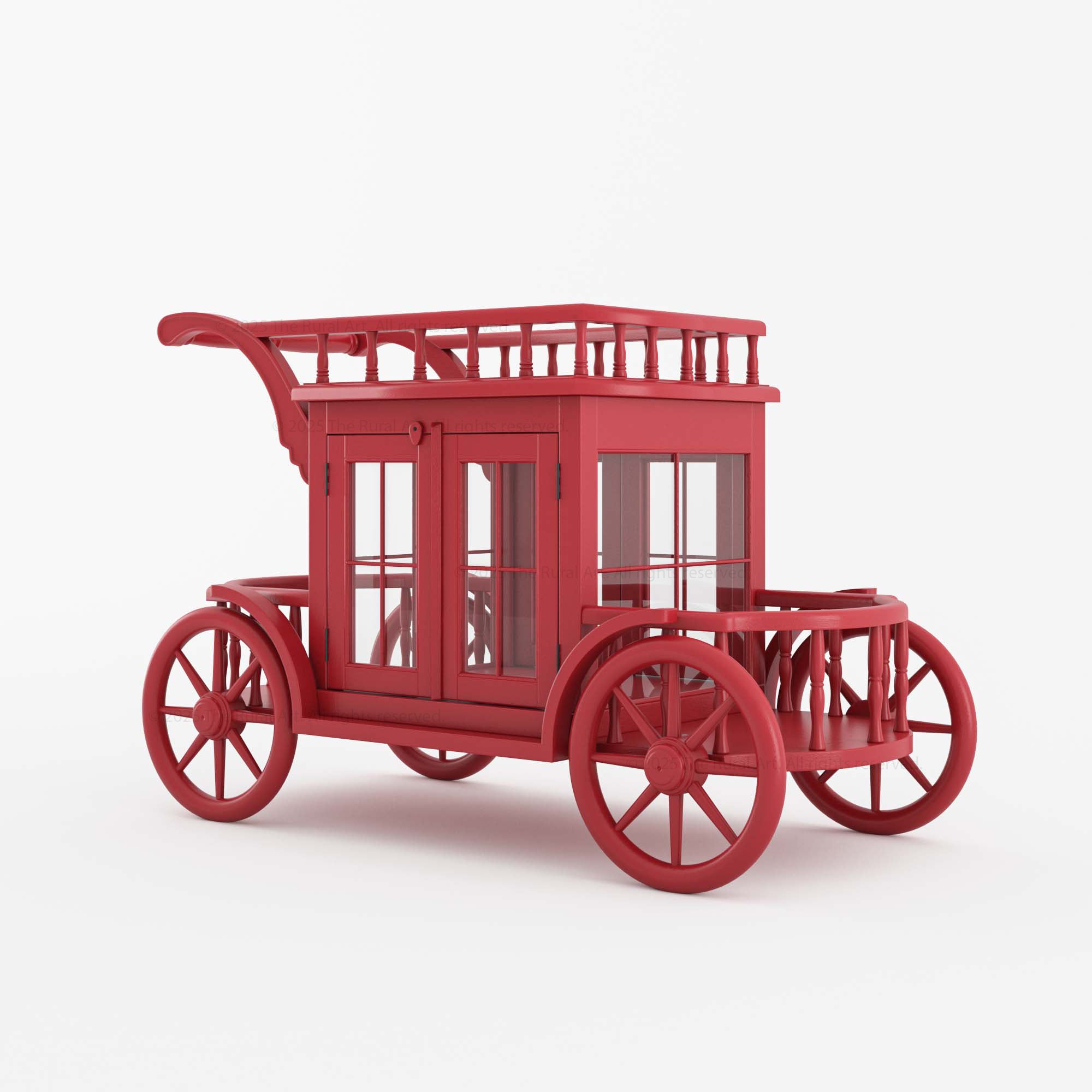 Scarlet Carriage Bar Cart – Premium One-of-a-Kind Serving &amp; Coffee Trolley