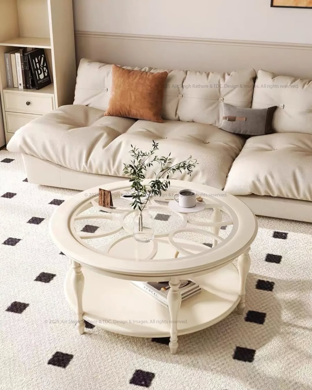 Sheffield Solid Wood Round Coffee Table