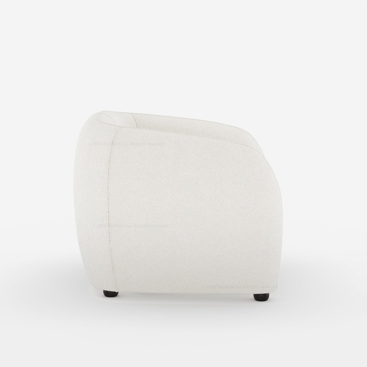 Jonesboro Modern Solid Wood Sofa with Boucle Upholstery and Curved Backrest