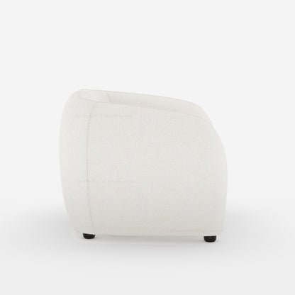 Jonesboro Modern Solid Wood Sofa with Boucle Upholstery and Curved Backrest