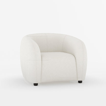 Jonesboro Modern Solid Wood Sofa with Boucle Upholstery and Curved Backrest