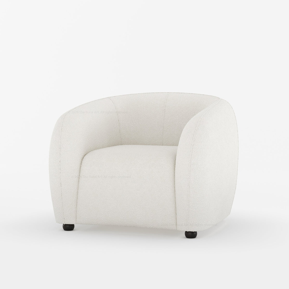 Jonesboro Modern Solid Wood Sofa with Boucle Upholstery and Curved Backrest