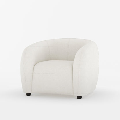 Jonesboro Modern Solid Wood Sofa with Boucle Upholstery and Curved Backrest
