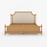 Savannah Teak Wood Bed with High Upholstered Headboard