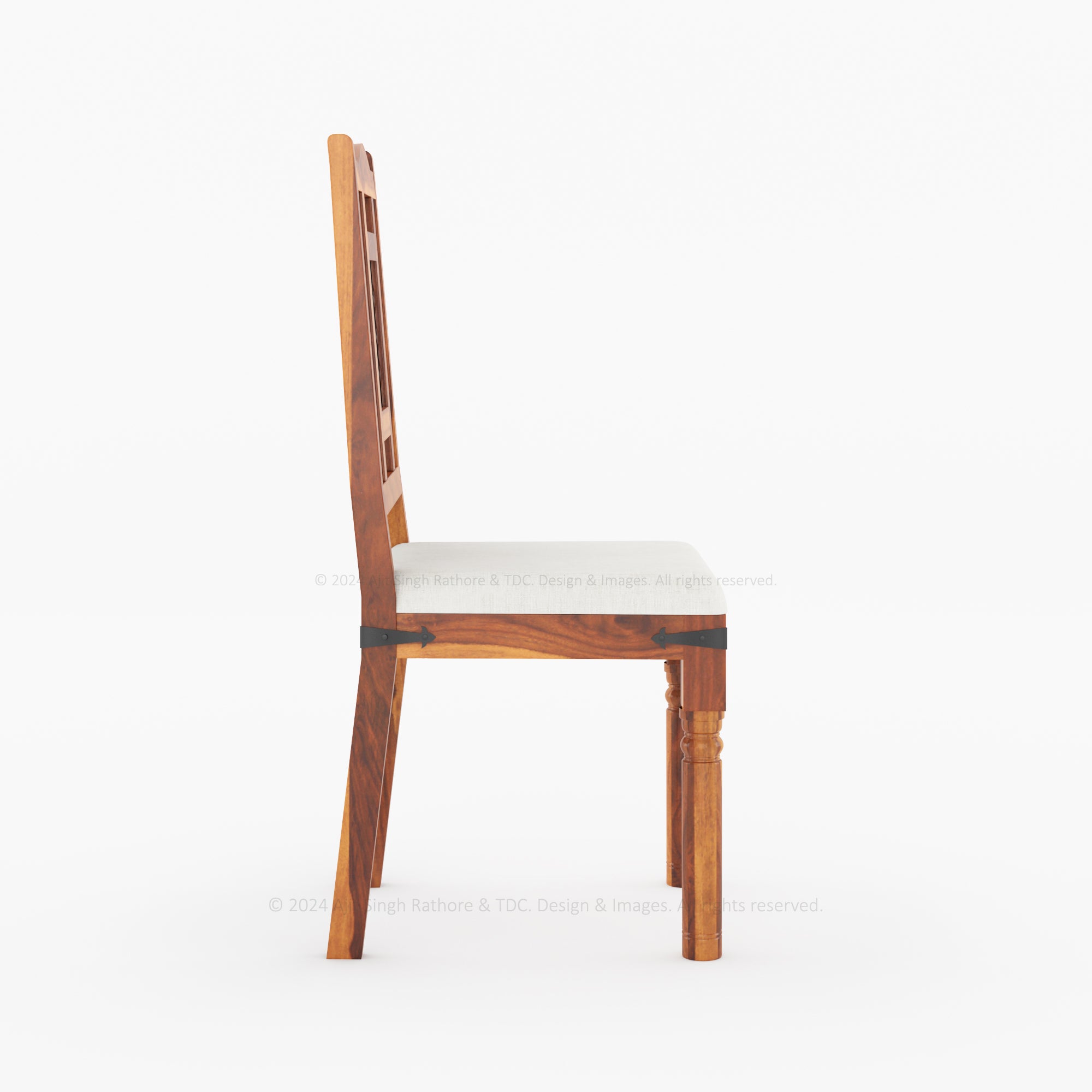 Naples Iron-Grid Solid Wood Dining Chair