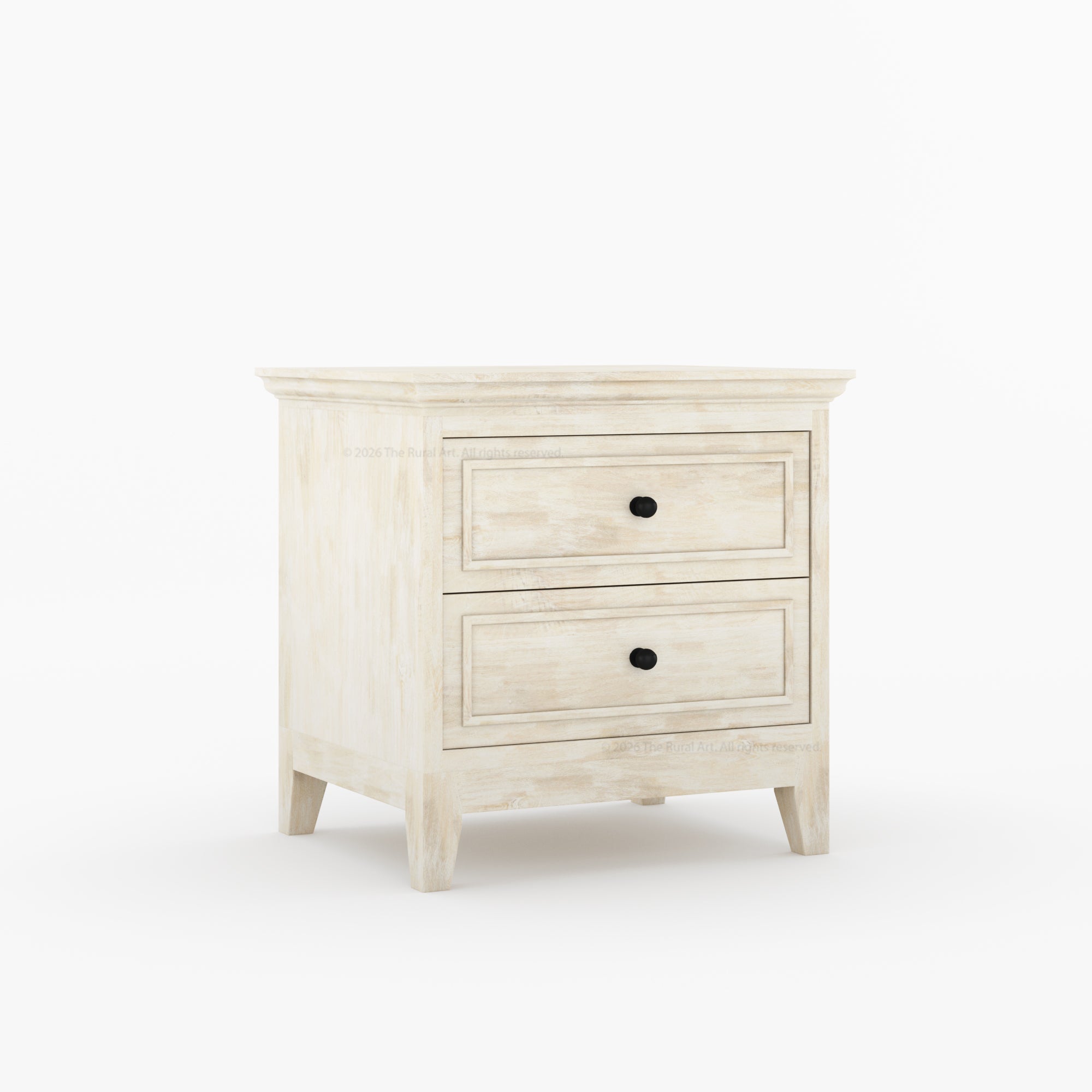 Anniston Solid Wood Bed and Nightstand Set with Upholstered Headboard