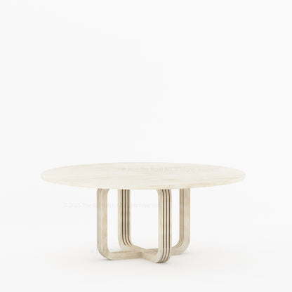 Marysville Pedestal Dining Table with Sculptural Curved-Leg Base