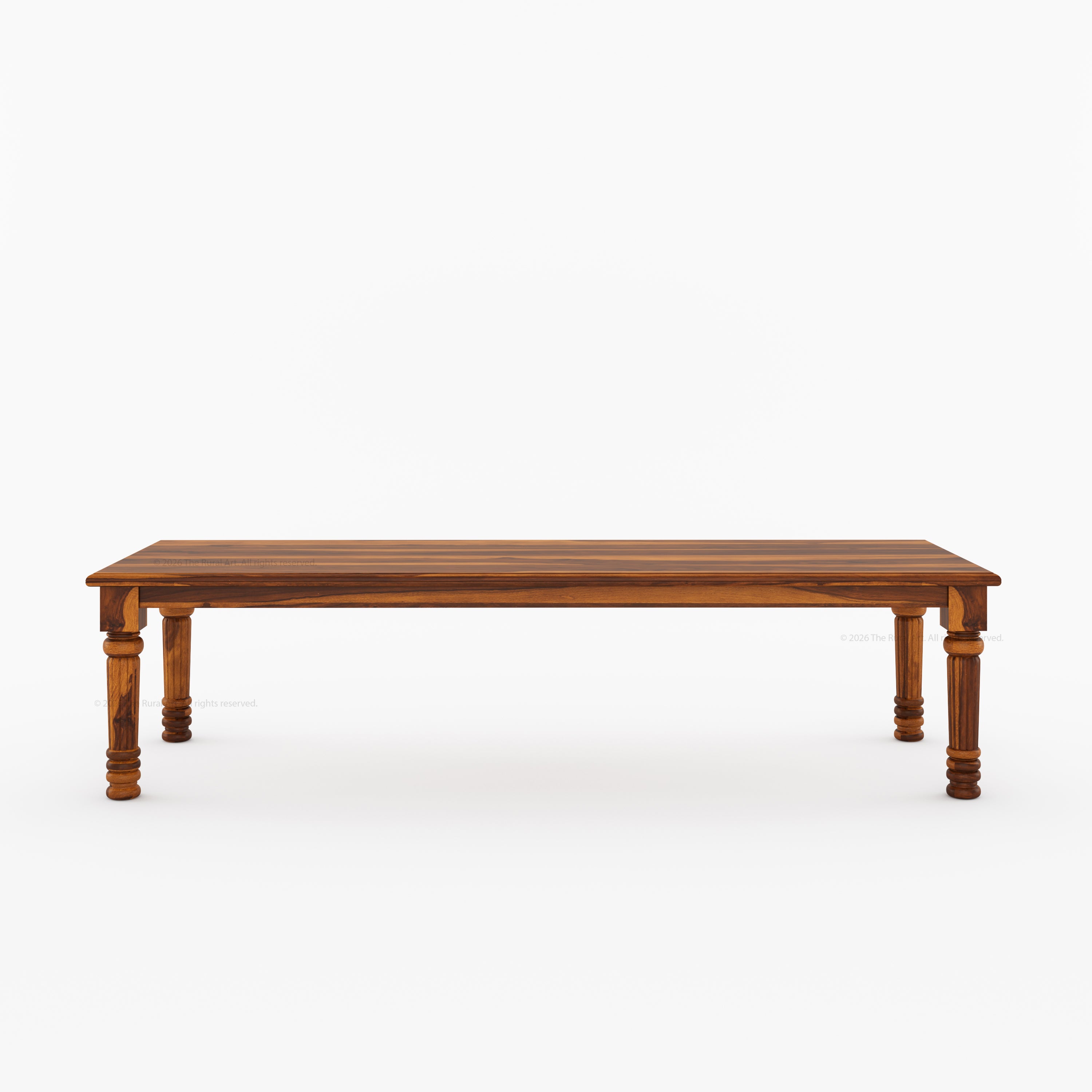 Indiana Traditional Solid Wood Rectangular Dining Table with Turned Fluted Legs