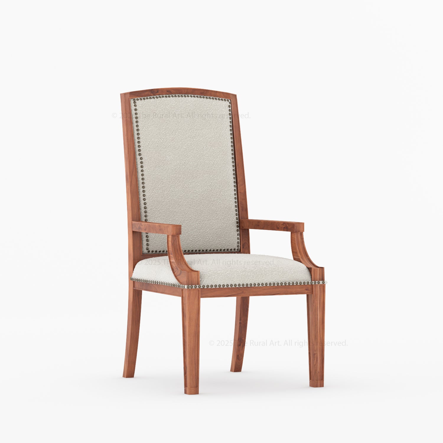 Scottsdale High-Back Upholstered Dining Chair with Nailhead Detailing