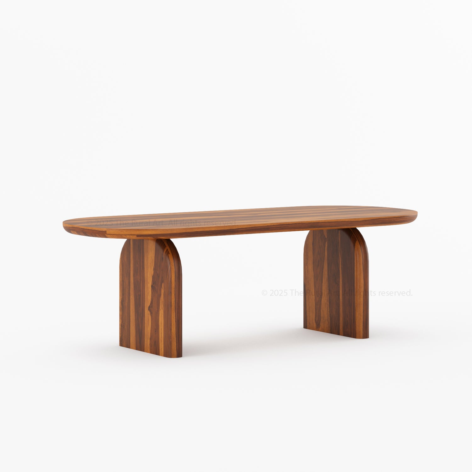 Blytheville Dual Tone Oval Dining Table with Curved Edges