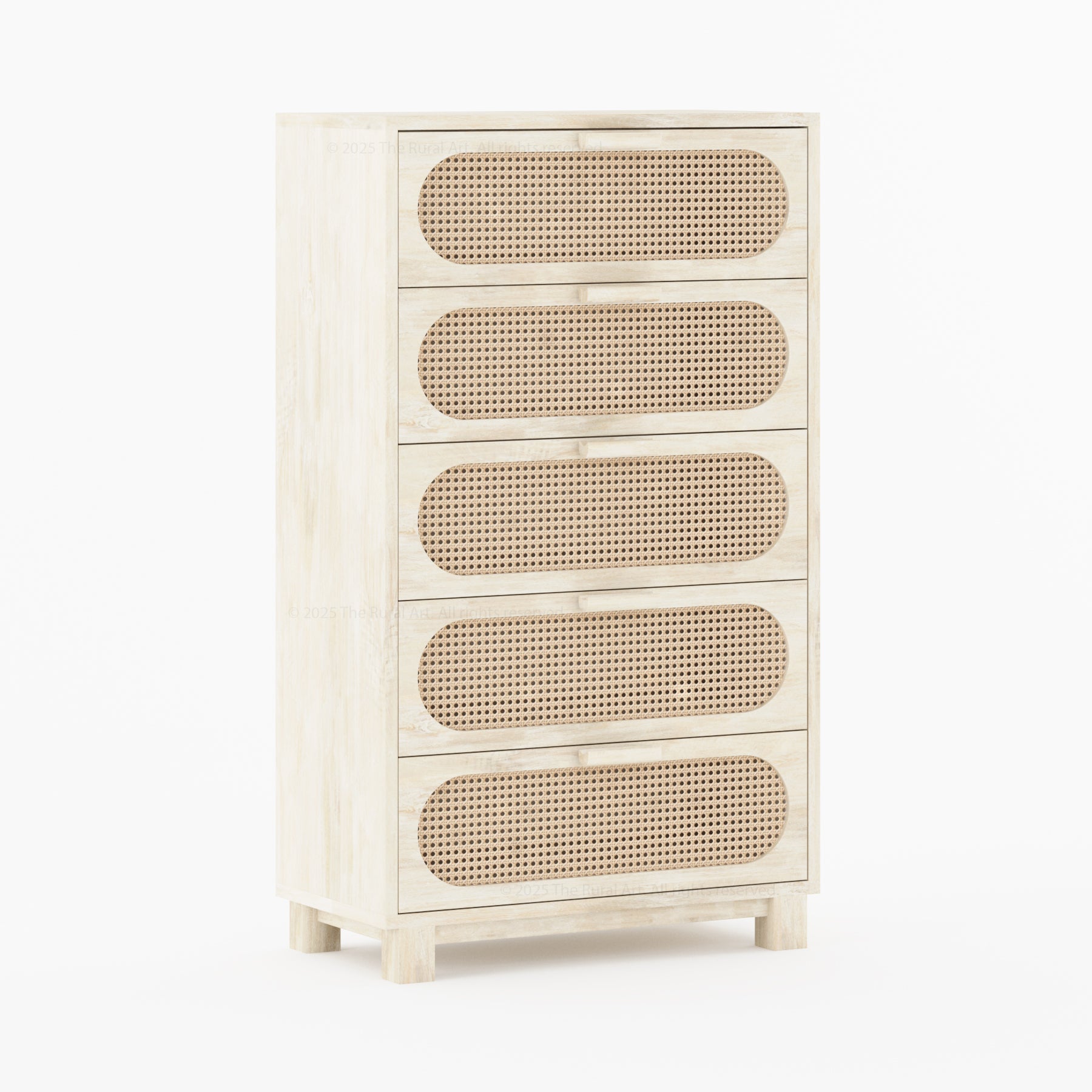 Davis Solid Wood Dresser with Woven Cane Details
