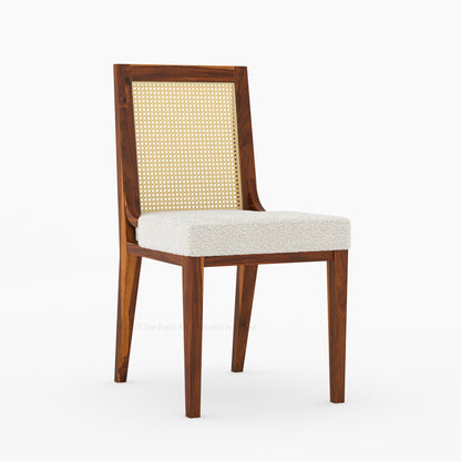 Fairbanks Cane Back Solid Wood Upholstered Dining Chair