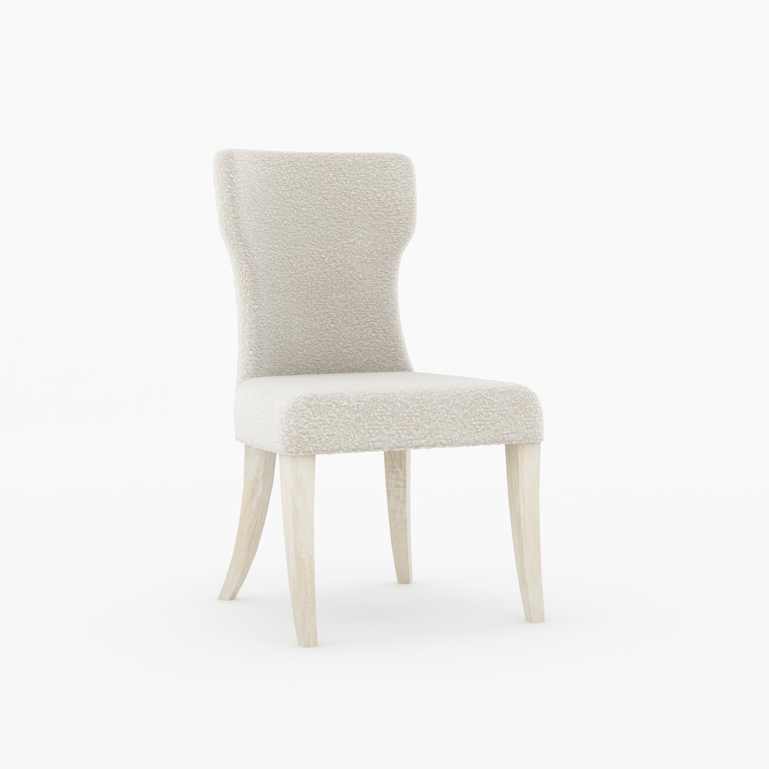 High Point Curved Back Solid Wood Upholstered Dining Chair