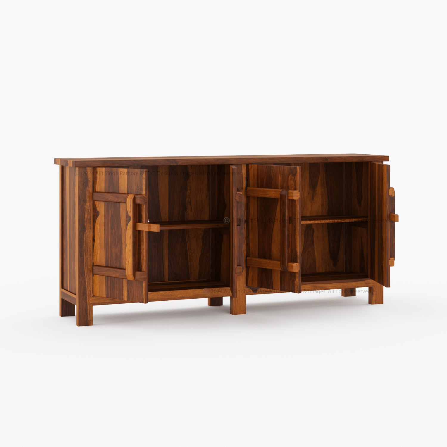 El Cerrito Solid Wood 4 Door Buffet Sideboard