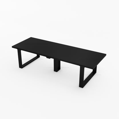 Ashland Solid Wood Dining Table with Metal U-Legs Industrial Modern