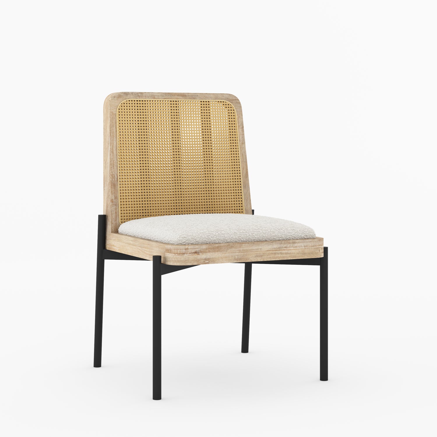 Ozark Modern Cane &amp; Metal Accent Dining Chair
