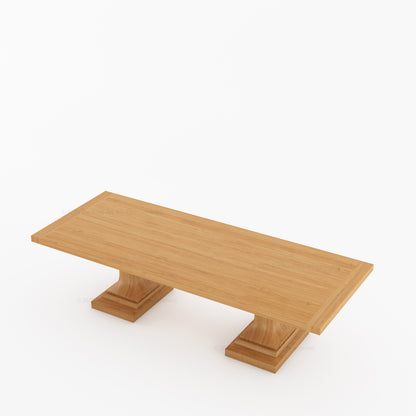 Medina Solid Wood Pedestal Dining Table | Mid-Century Modern Table for 4, 6, 8, 10, or 12