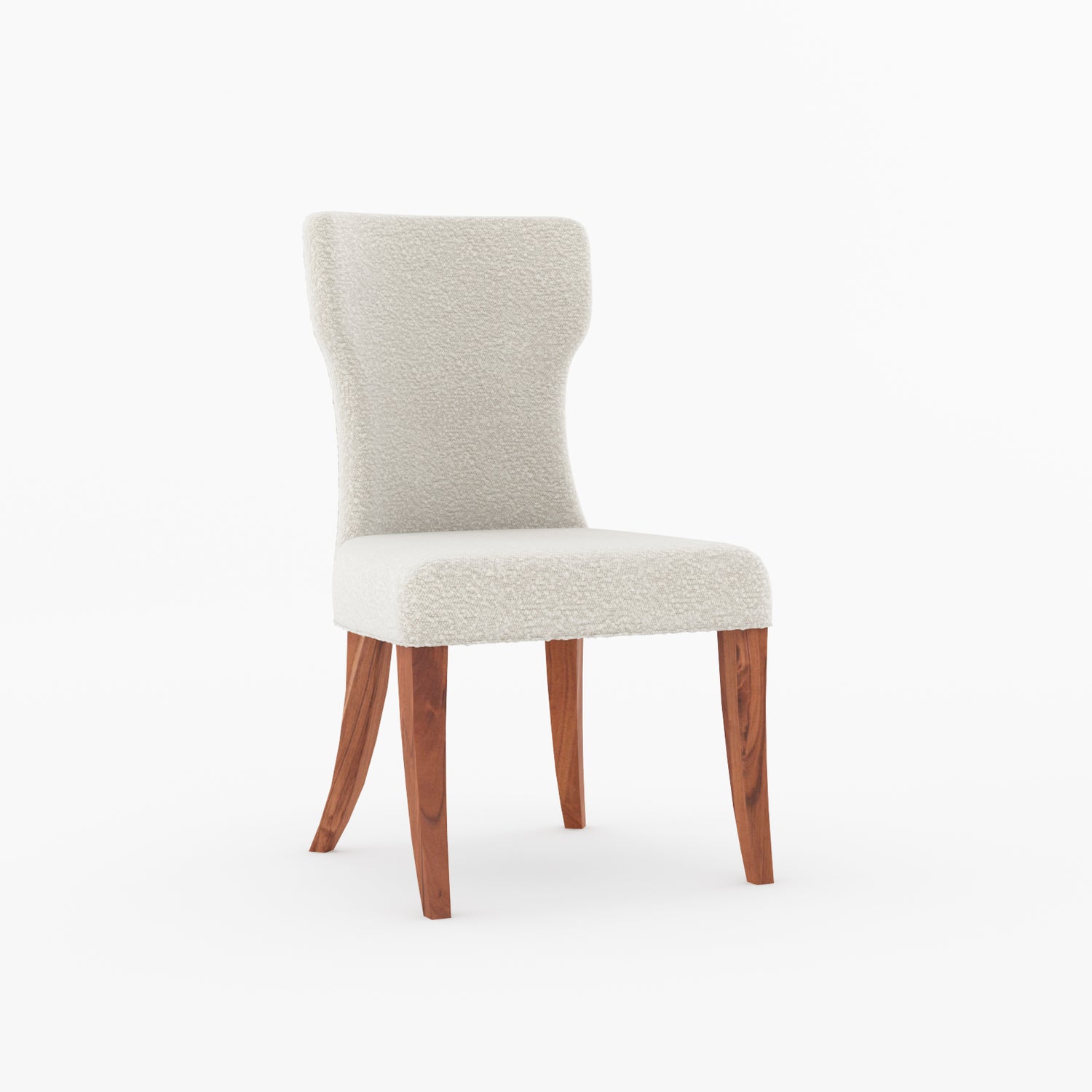 High Point Curved Back Solid Wood Upholstered Dining Chair