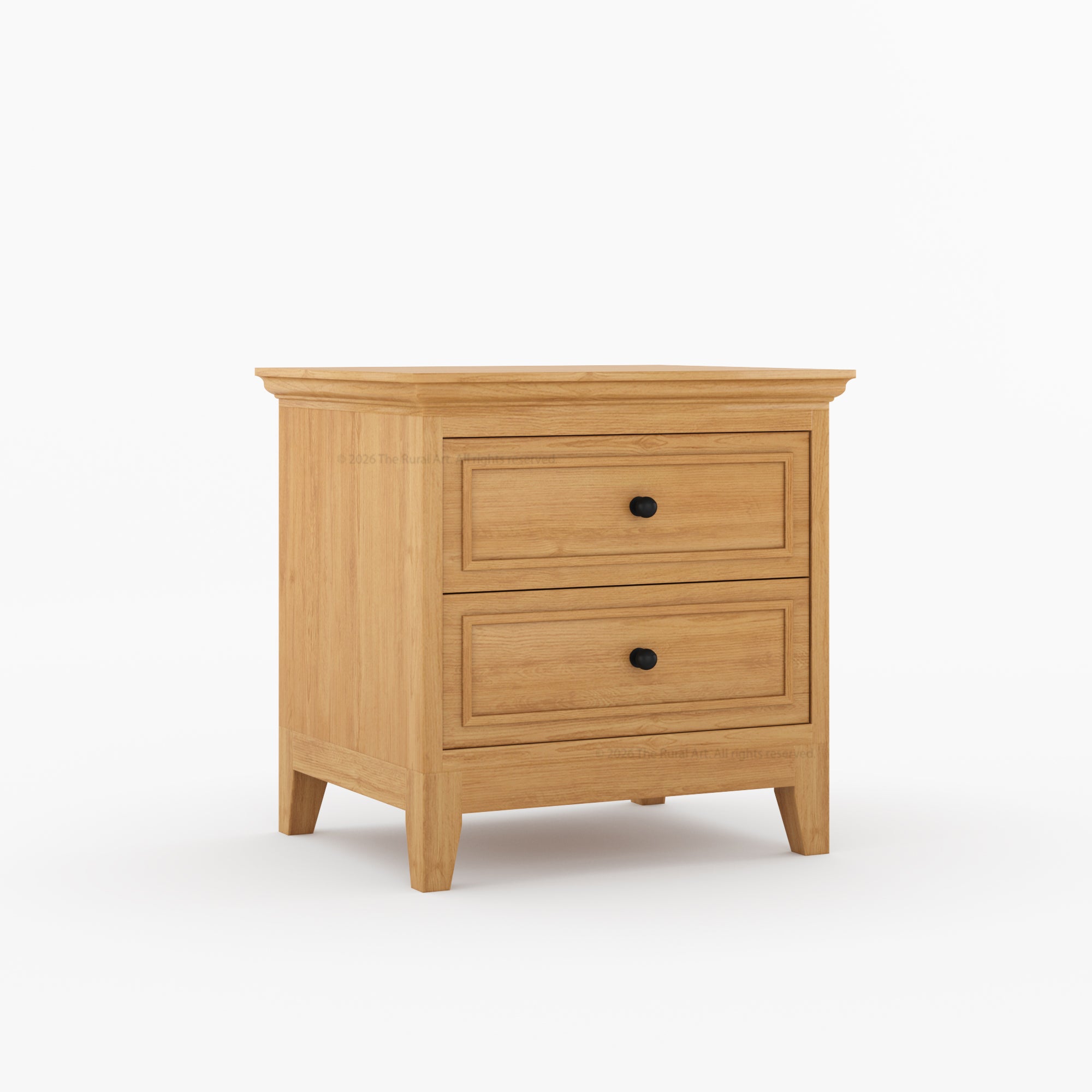 Anniston Solid Wood Bed and Nightstand Set with Upholstered Headboard