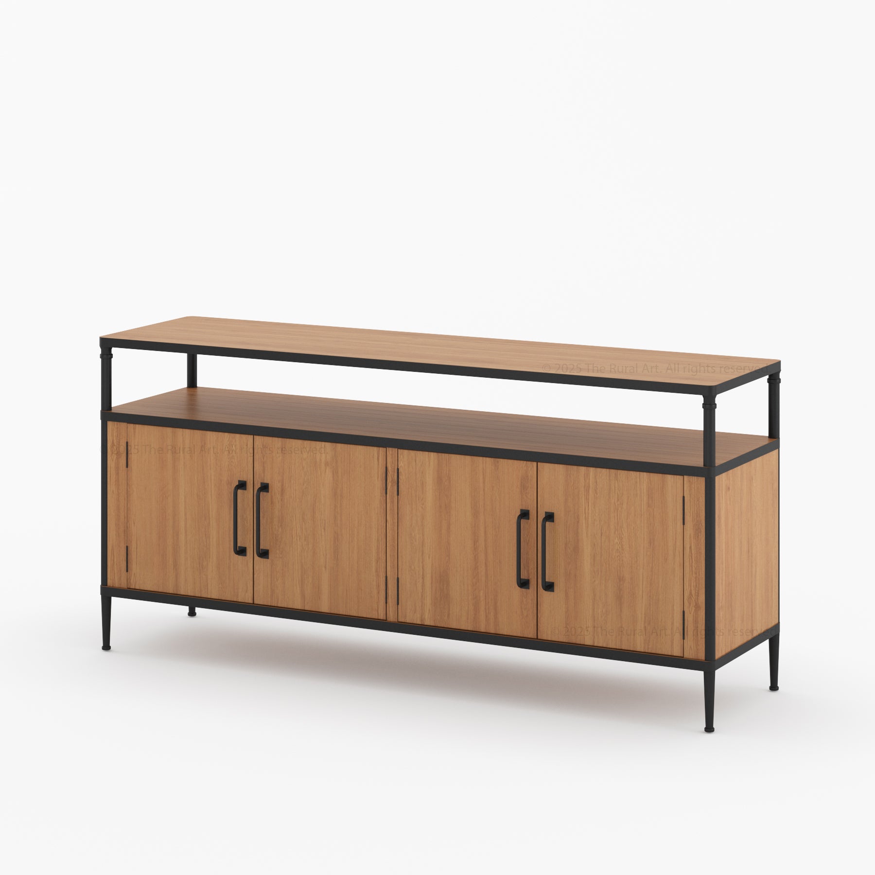 Miami Solid Wood &amp; Iron Sideboard Buffet Console