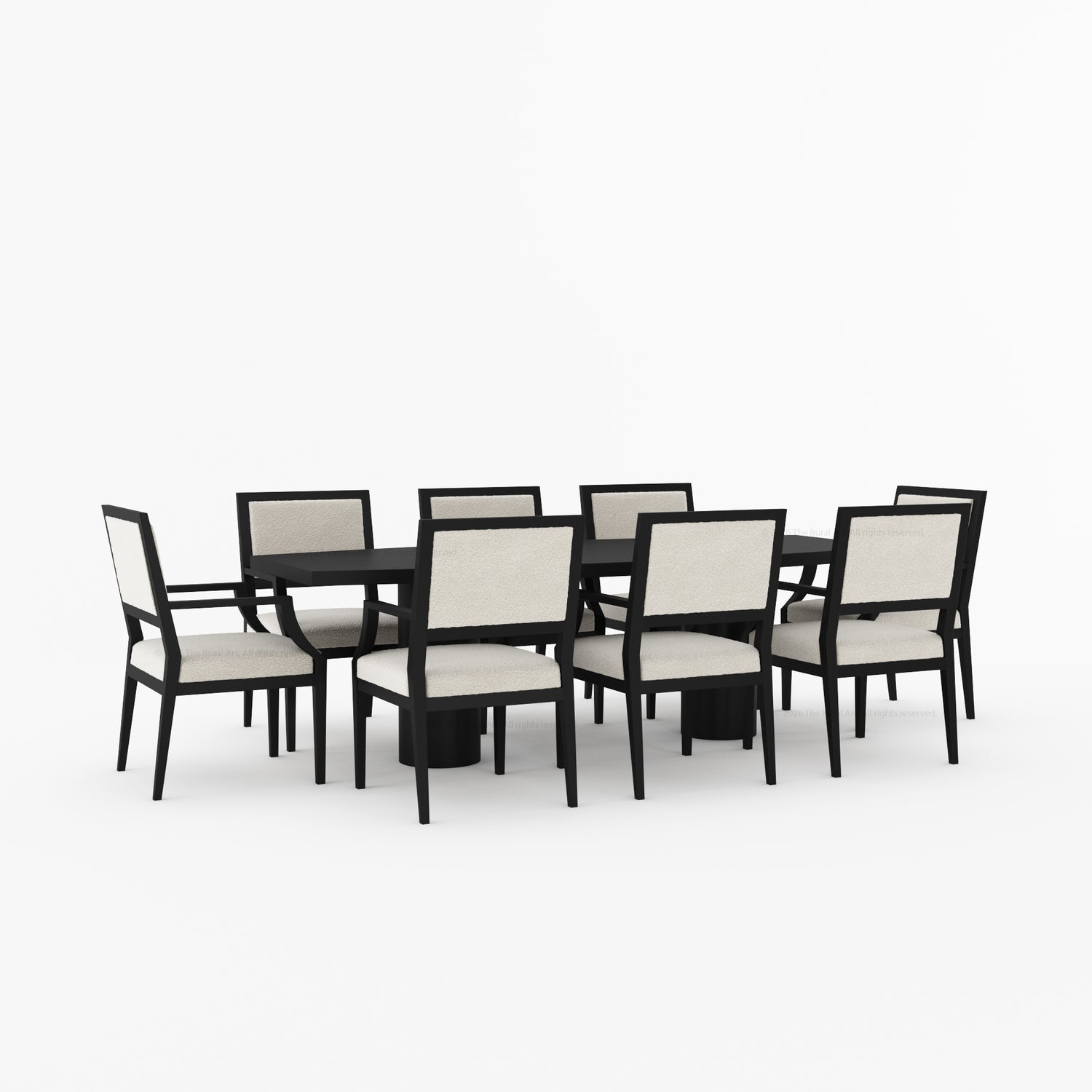 Winslow Solid Wood Oval Dining Table Set with Upholstered Chairs