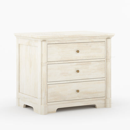 Abilene Solid Wood Three-Drawer Nightstand