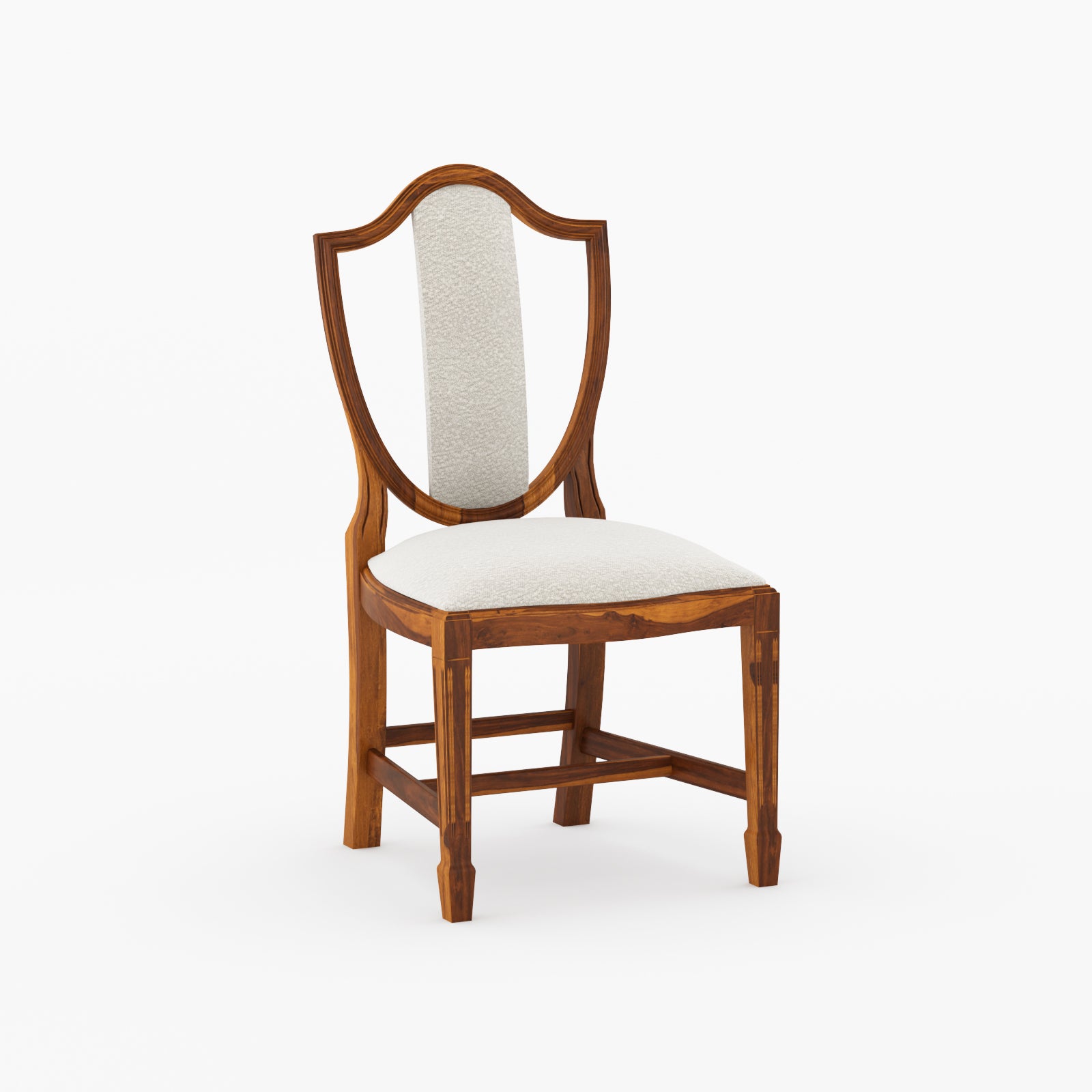Bisbee Solid Wood Upholstered Dining Chair with Sculpted Open Back