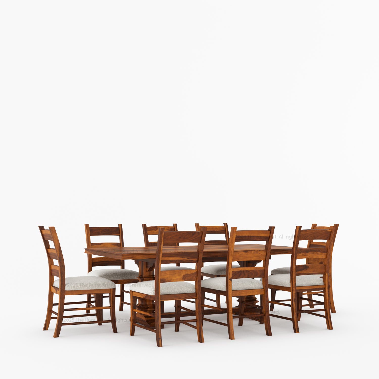 Goldfield Classic Solid Wood Dining Table &amp; Ladder Back Chair Set