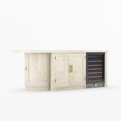Danville Solid Wood Kitchen Island with Built-In Wine Cooler &amp; Storage Cabinets