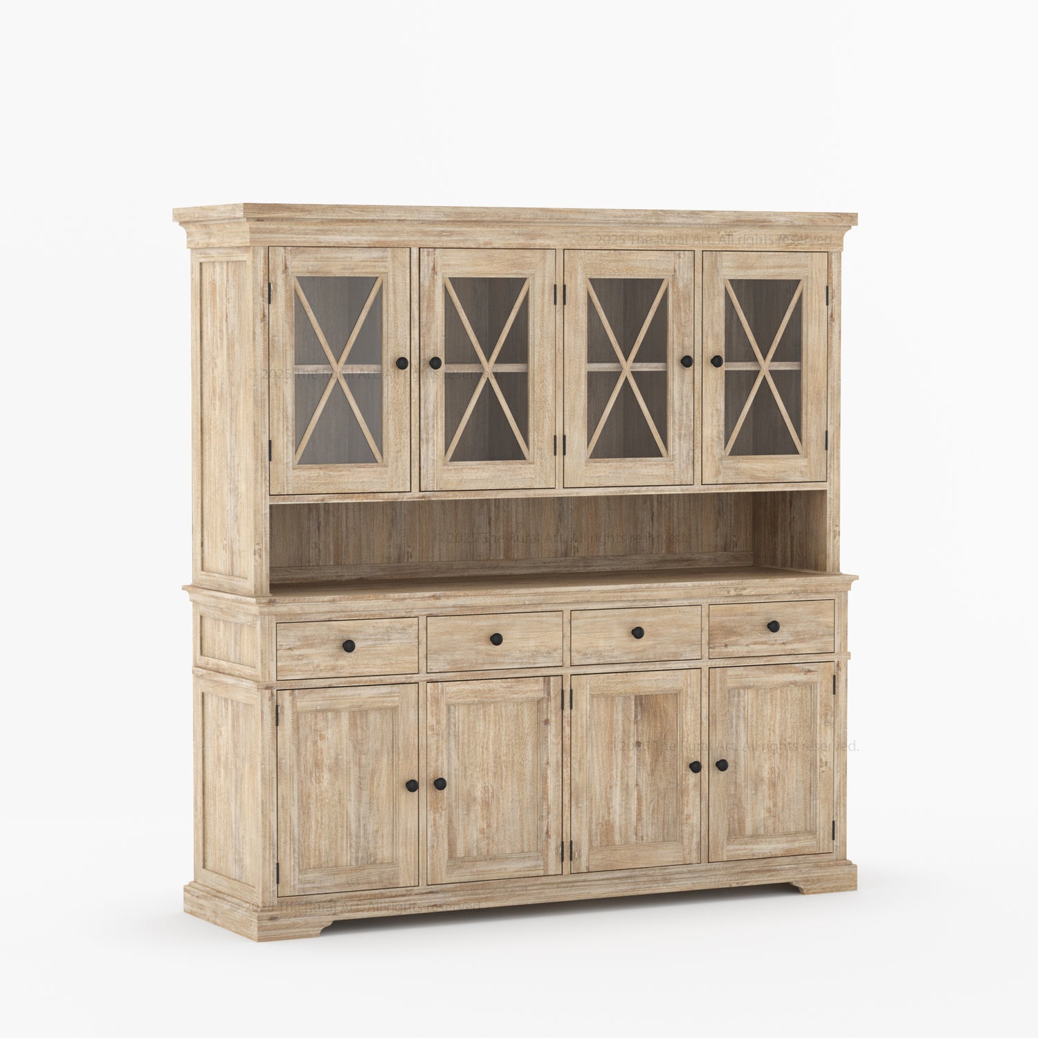 Sherman Solid Wood Buffet with Hutch China Display Cabinet