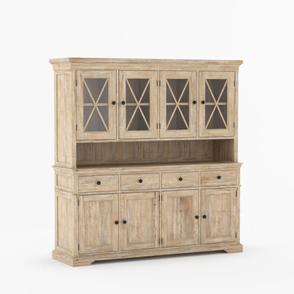 Sherman Solid Wood Buffet with Hutch China Display Cabinet