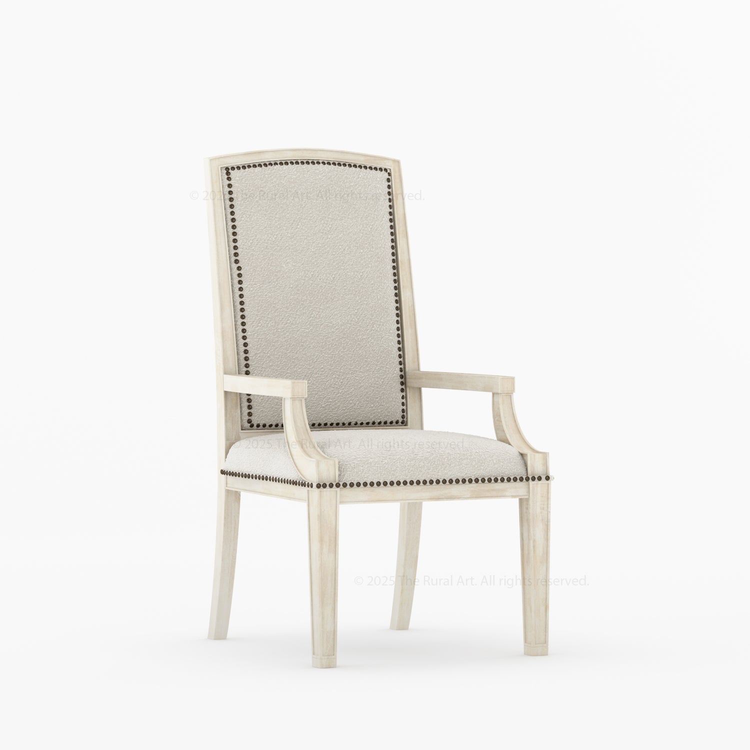 Scottsdale High-Back Upholstered Dining Chair with Nailhead Detailing
