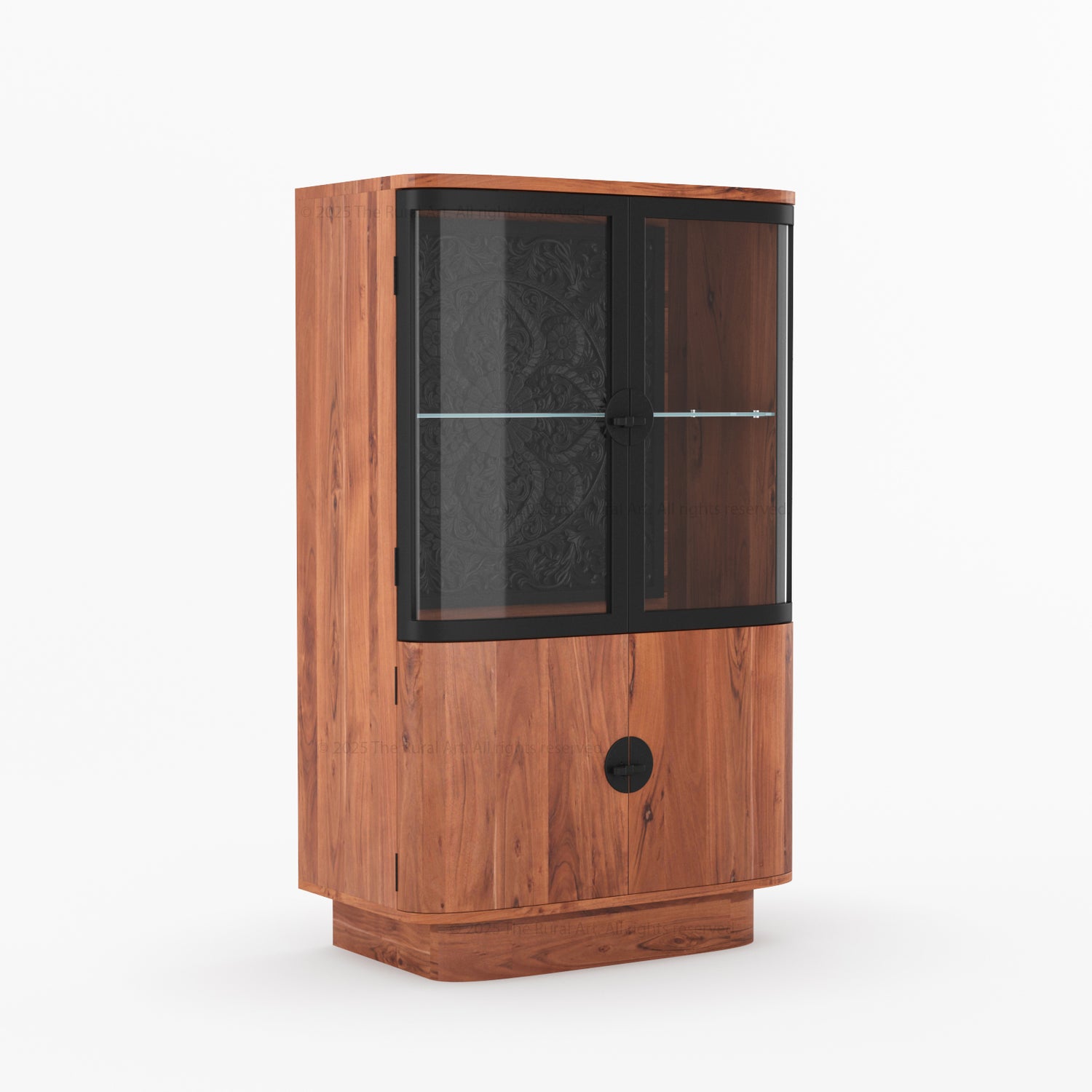 Woodinville Carved Bar Cabinet with Display Rack