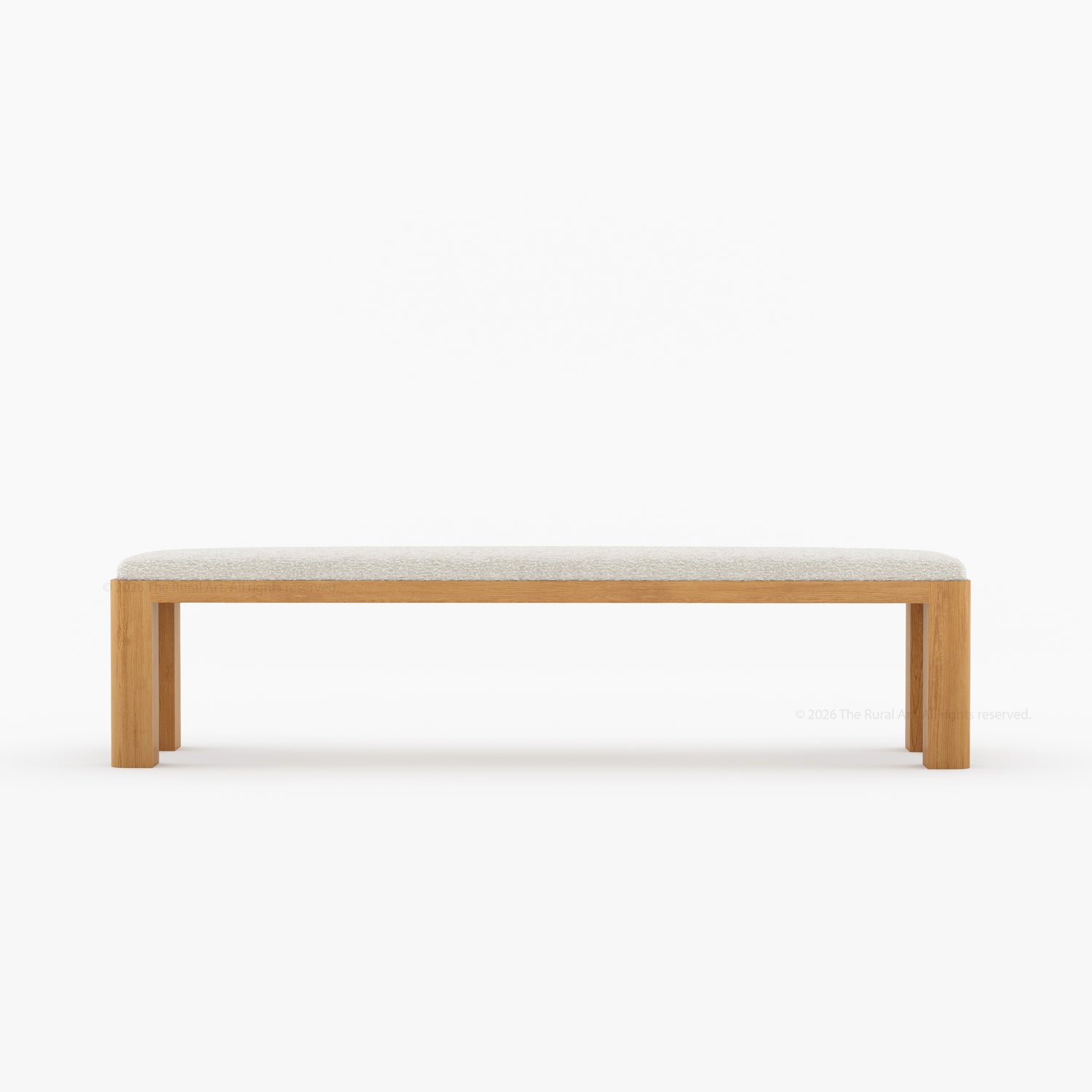Novato Modern Solid Wood Upholstered Dining Bench