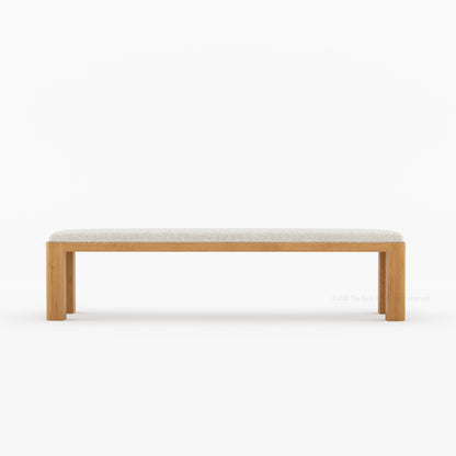 Novato Modern Solid Wood Upholstered Dining Bench
