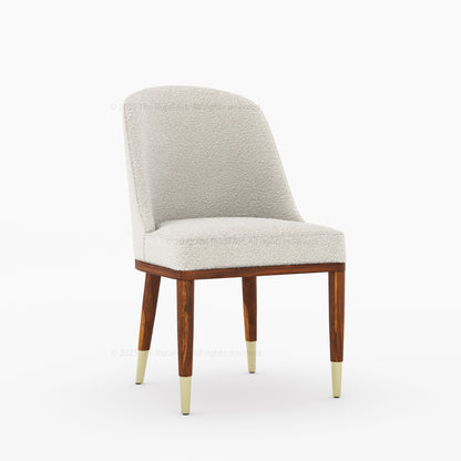 Connersville Upholstered Dining Chair with Brass-Tip Detailing