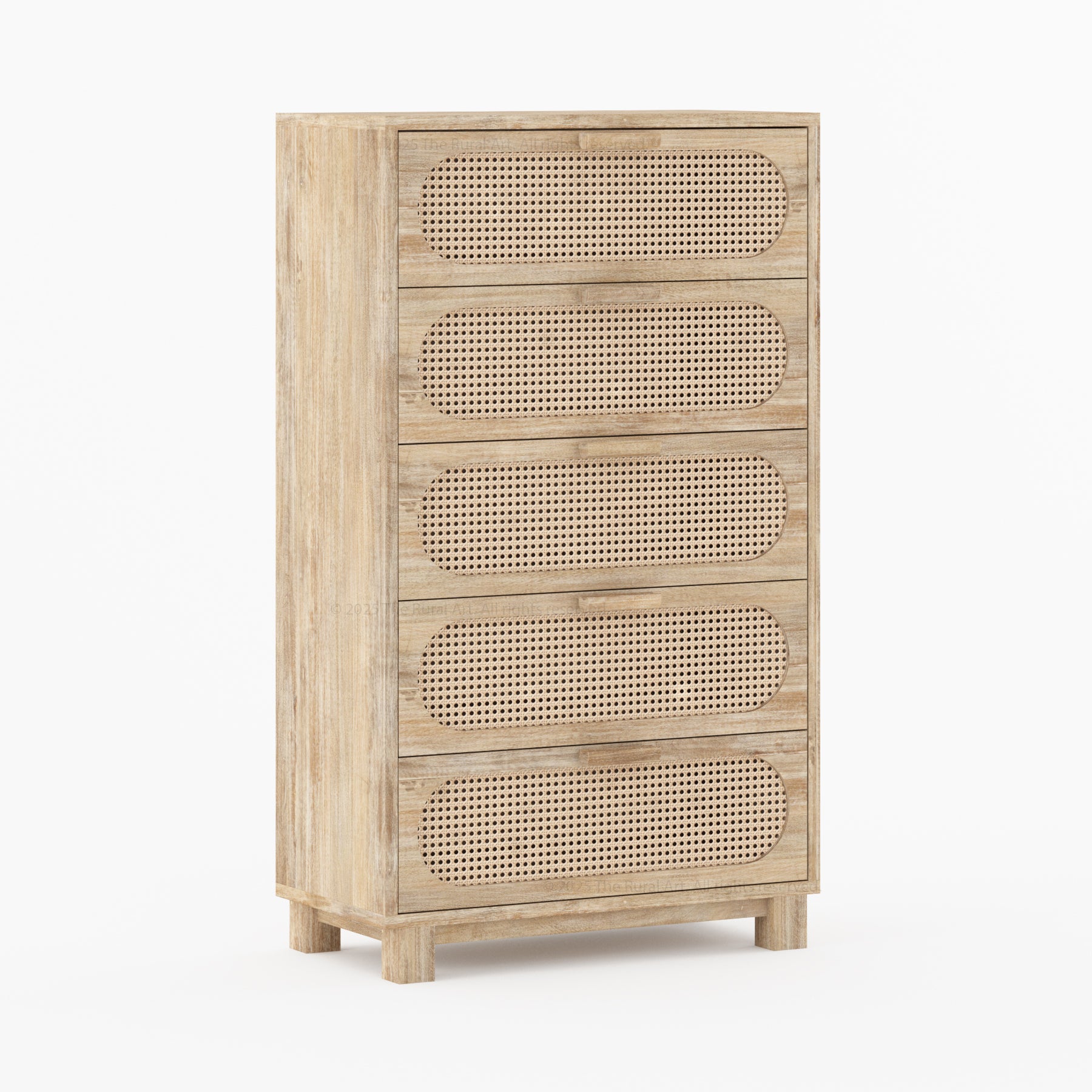 Davis Solid Wood Dresser with Woven Cane Details