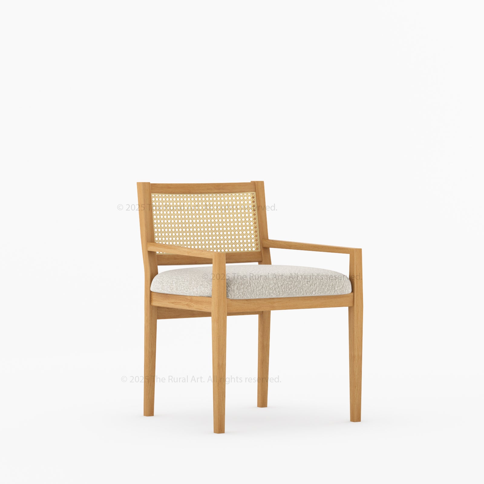 Salisbury Cane Back Upholstered Dining Chair – Solid Wood Frame