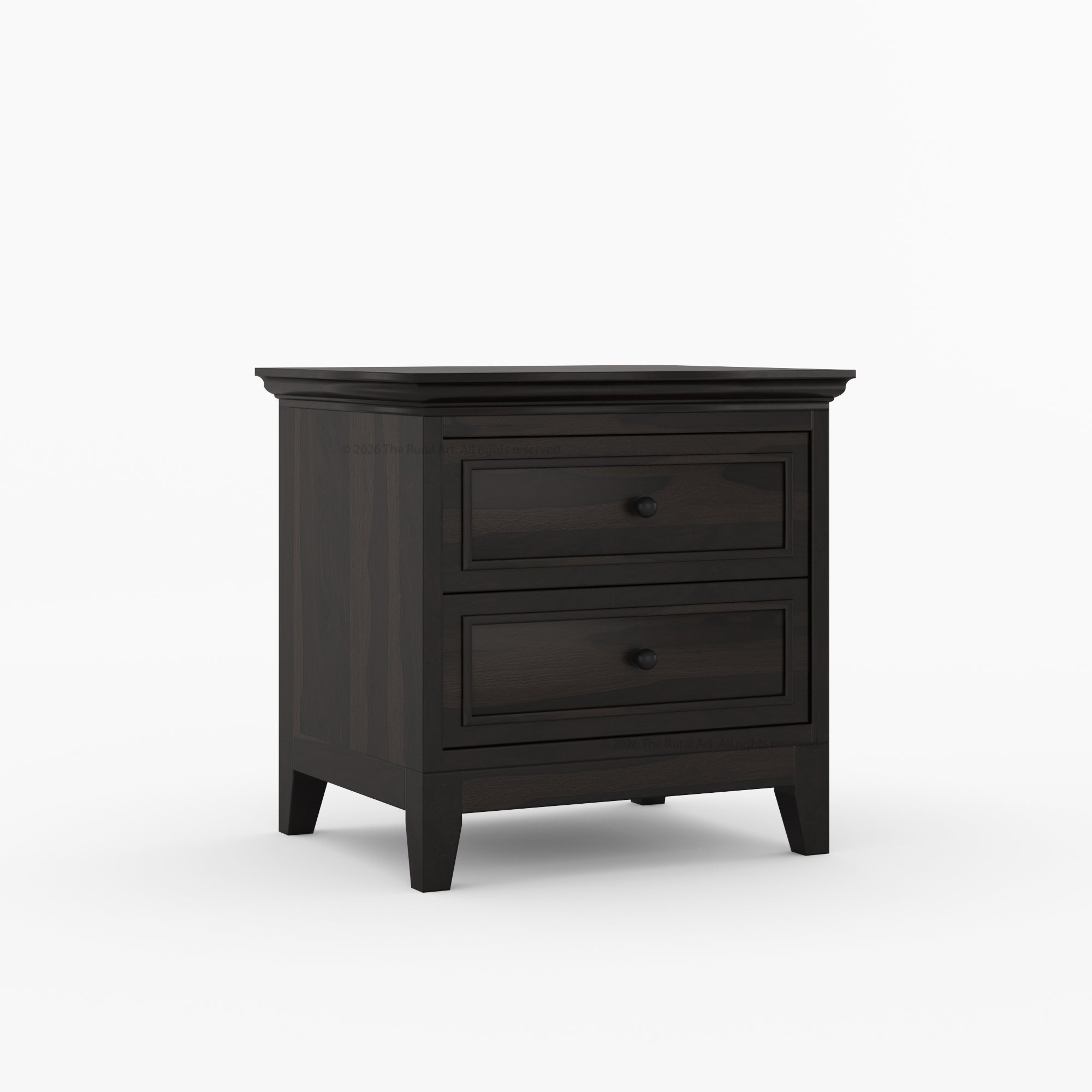 Anniston Solid Wood Bed and Nightstand Set with Upholstered Headboard