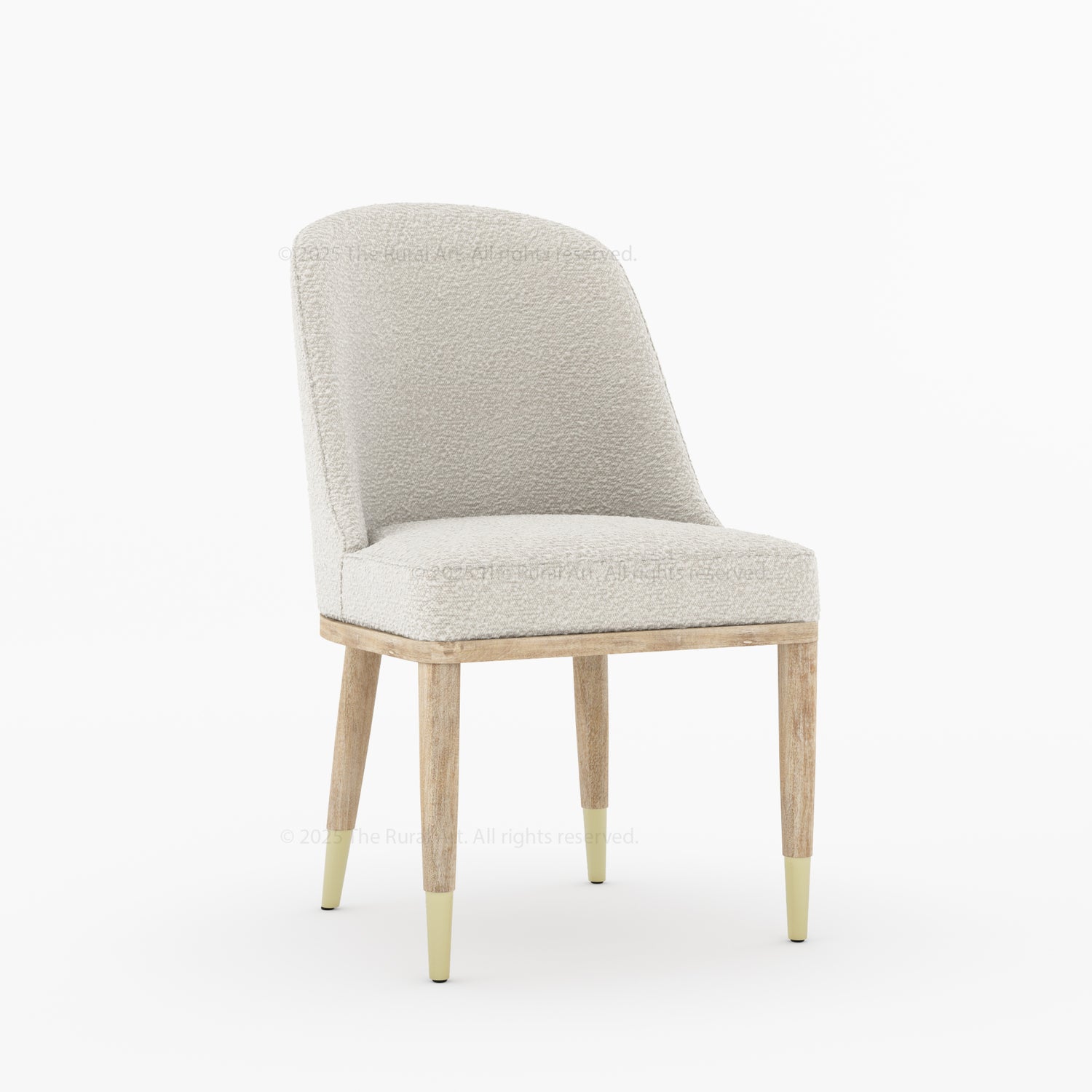 Connersville Upholstered Dining Chair with Brass-Tip Detailing