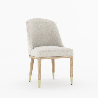 Connersville Upholstered Dining Chair with Brass-Tip Detailing