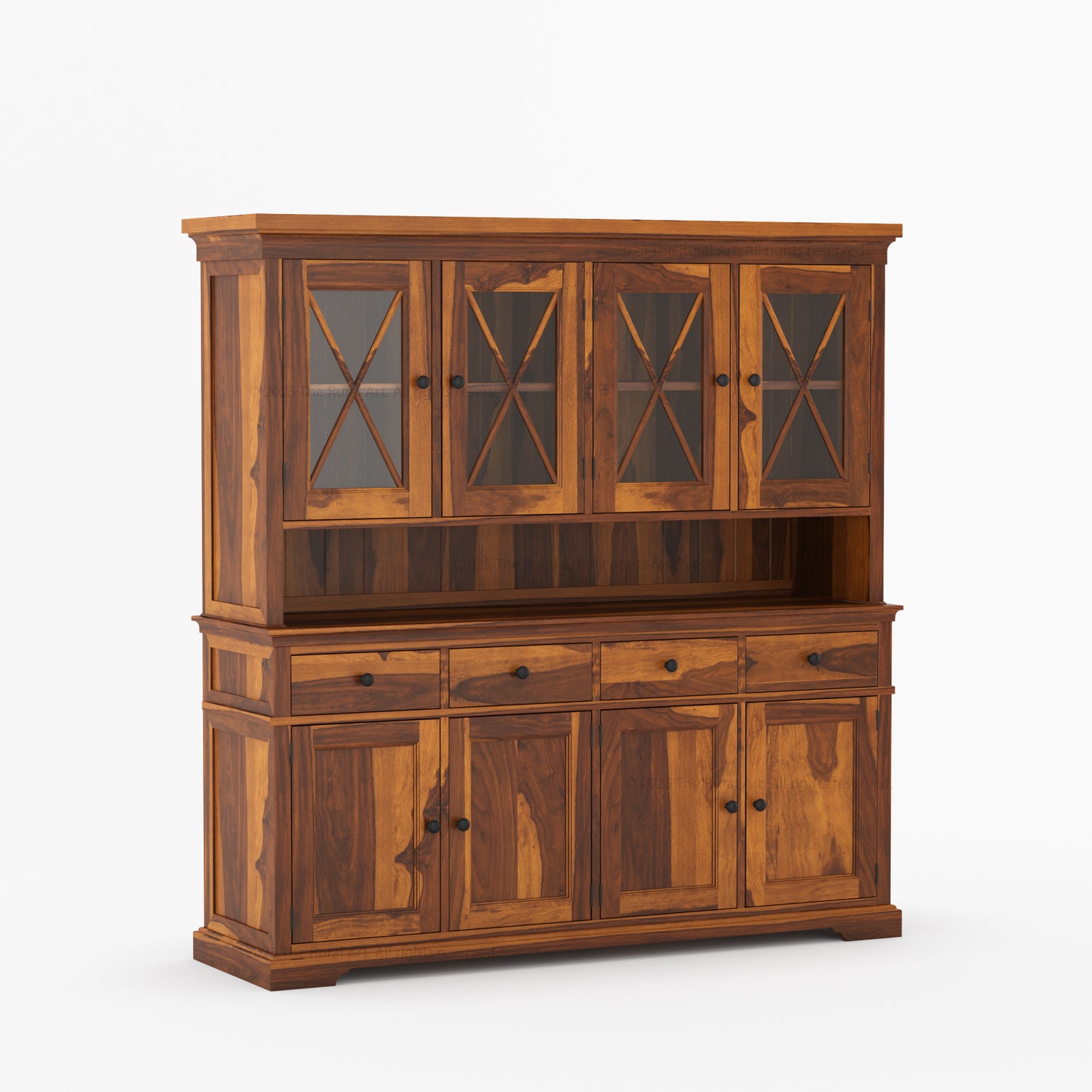 Sherman Solid Wood Buffet with Hutch China Display Cabinet