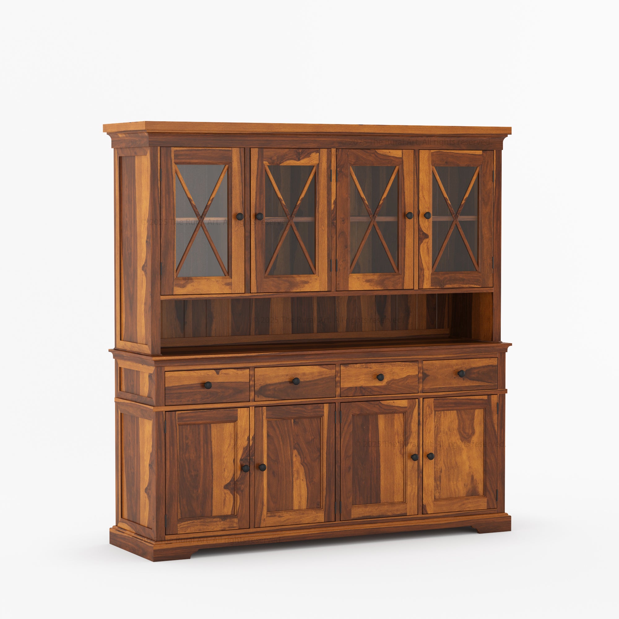 Sherman Solid Wood Buffet with Hutch China Display Cabinet