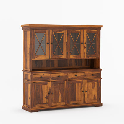 Sherman Solid Wood Buffet with Hutch China Display Cabinet