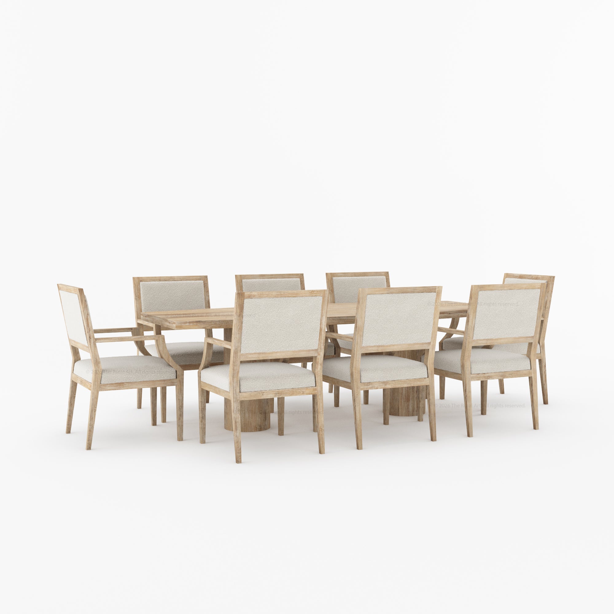Winslow Solid Wood Oval Dining Table Set with Upholstered Chairs