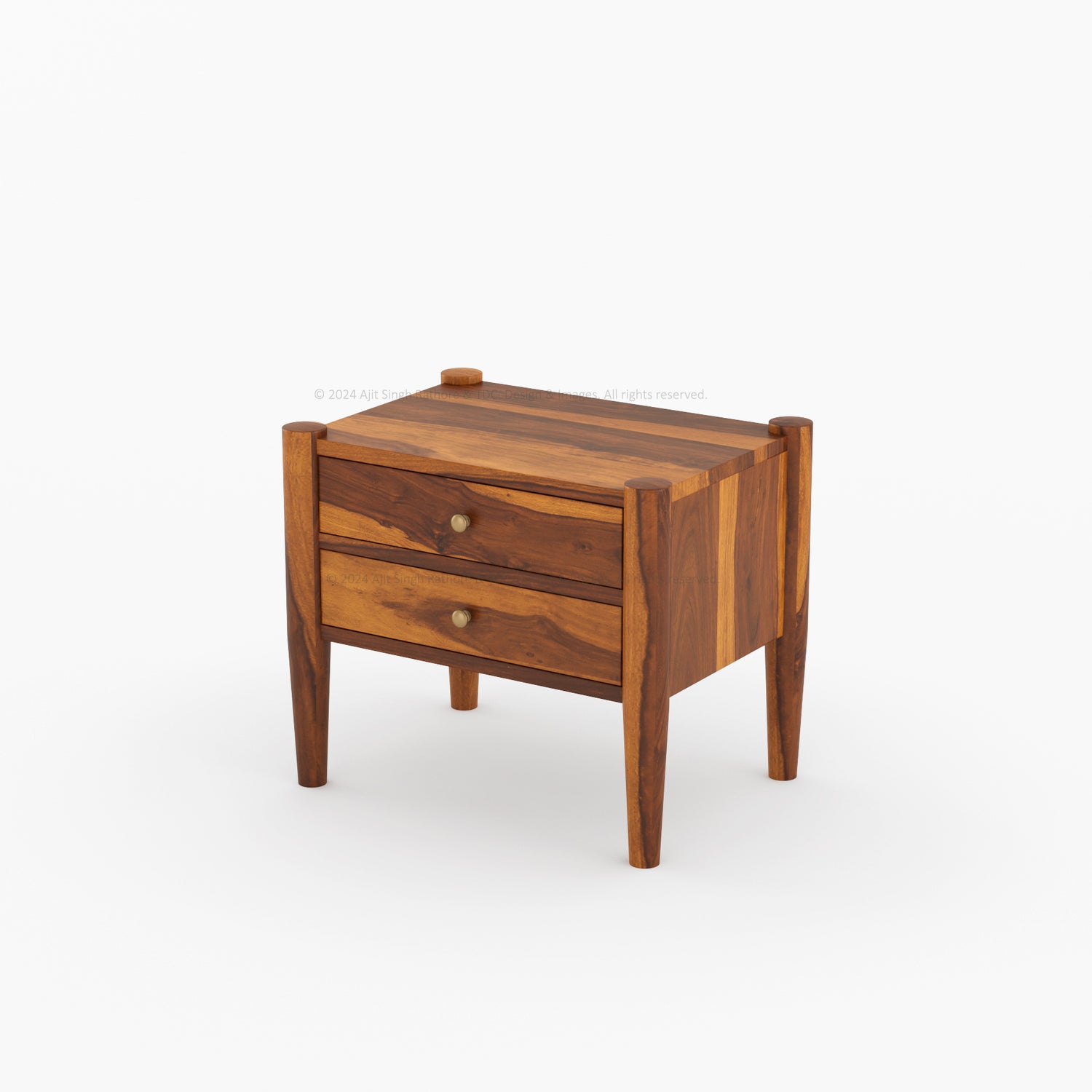 Searcy Rustic Minimalistic Solid Wood Nightstand