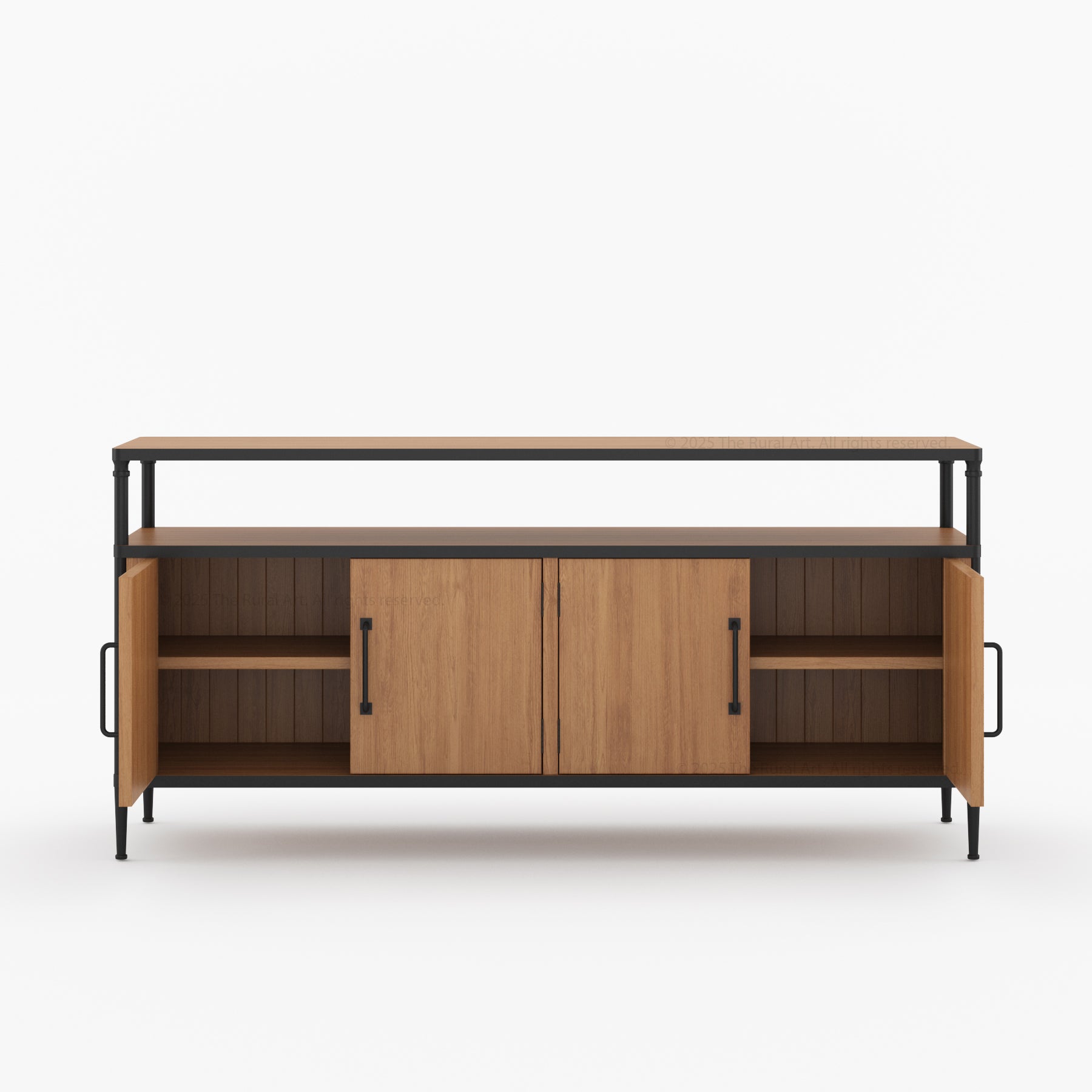 Miami Solid Wood &amp; Iron Sideboard Buffet Console
