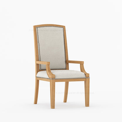 Scottsdale High-Back Upholstered Dining Chair with Nailhead Detailing