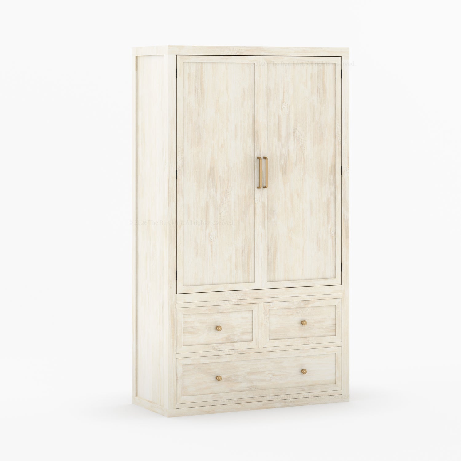 Seward Solid Wood Armoire with Drawers and Hanging Storage