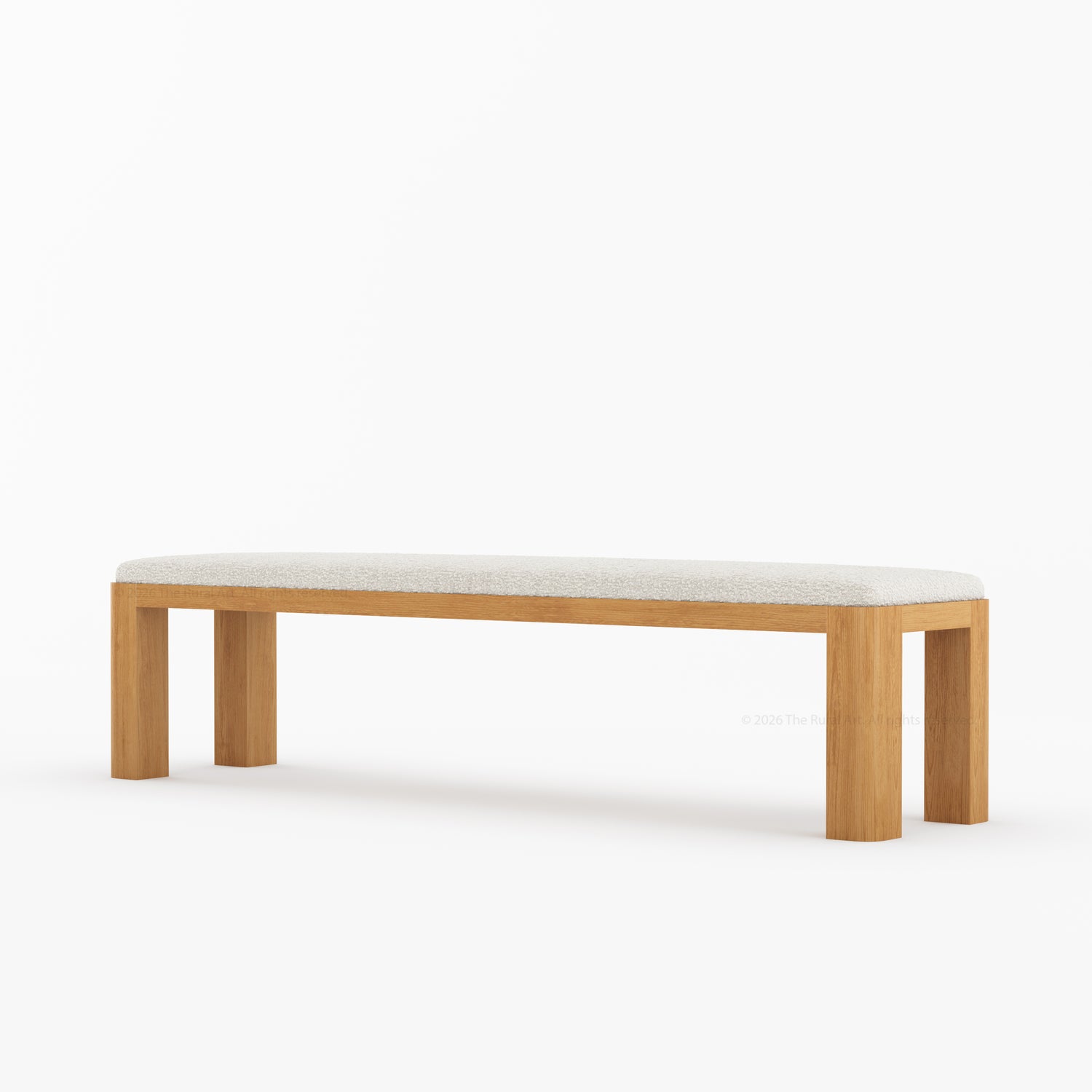 Novato Modern Solid Wood Upholstered Dining Bench